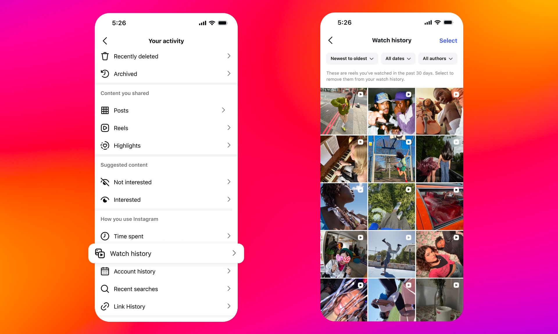 instagram reels izleme gecmisi ozelligi geldi 0 tqOARfkm