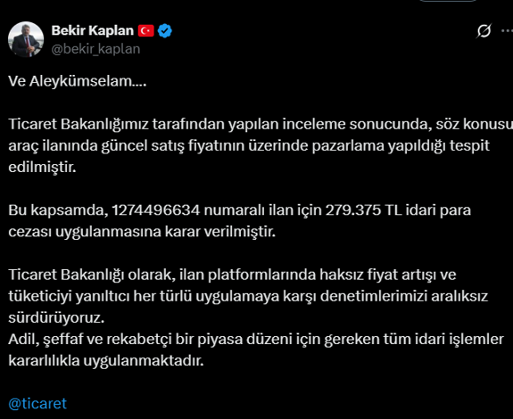 'Selamlarımı da ilet' dedi: Ticaret Bakanlığı cezayı böyle kesti 2 selamlarimi da ilet dedi ticaret bakanligi cezayi boyle kesti 1 t7qp5uP7