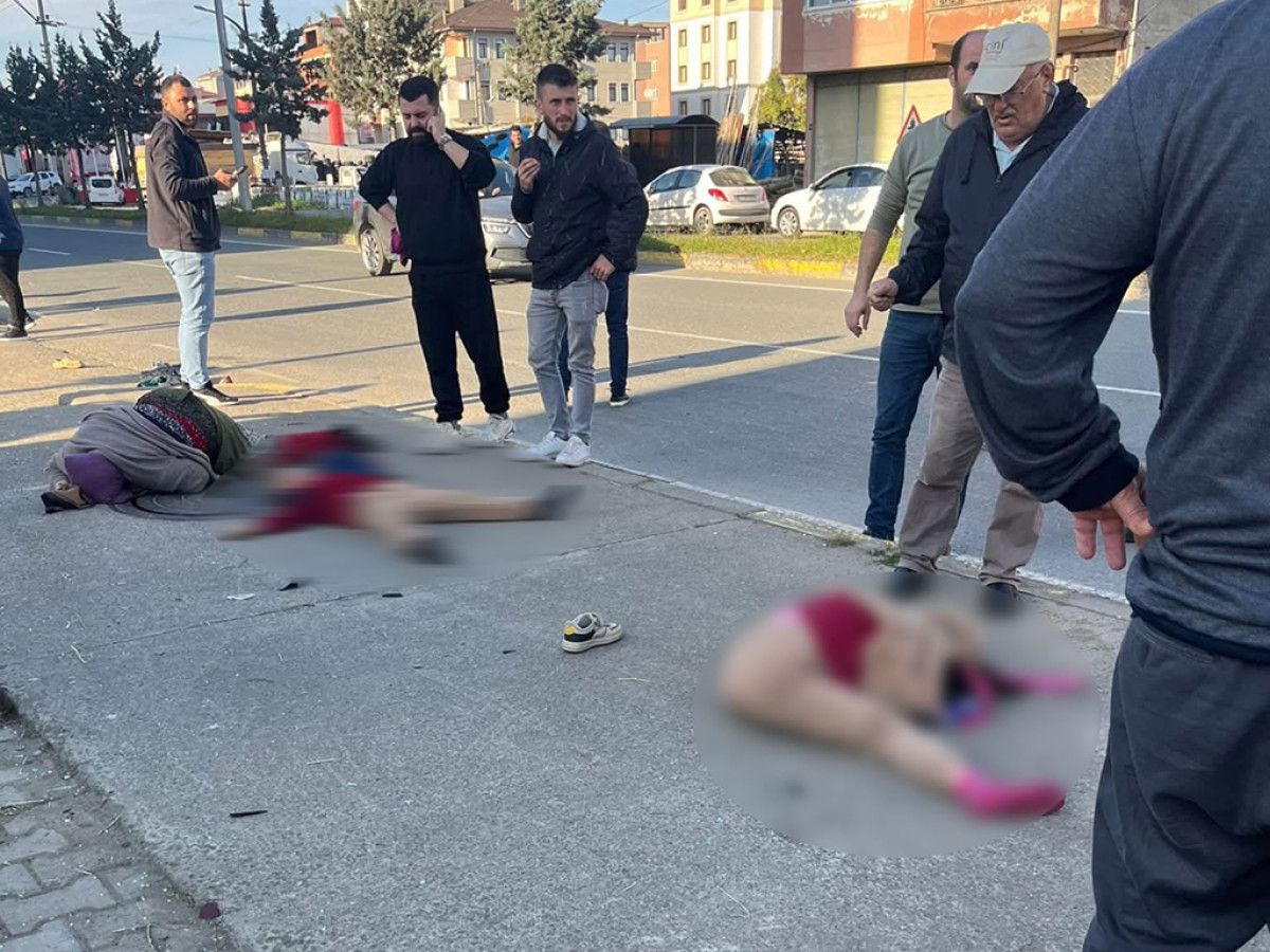 trabzonda otomobilin altinda kalan babaanne ve 2 torunu agir yaralandi 1