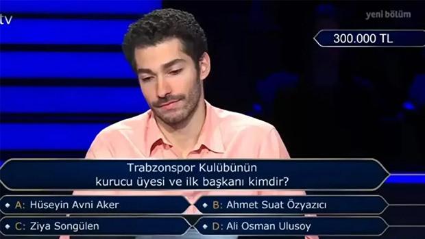 Milyoner'de Trabzonspor sorusu! Yarışmacı ter döktü 1 milyonerde trabzonspor sorusu yarismaci ter doktu 0 aRDtyLfv